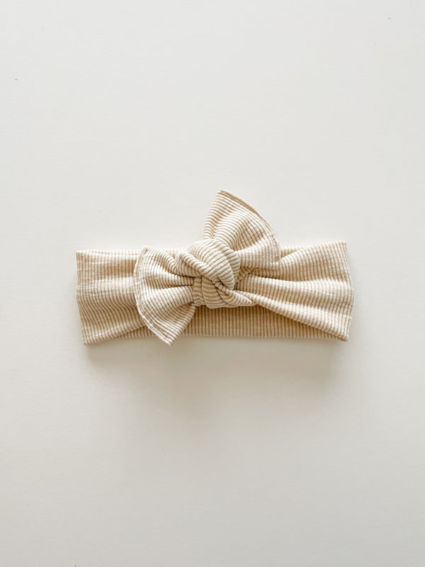 champagne-ribbed-tie-on-headwrap Boosh Baby - Sophia's Style-1